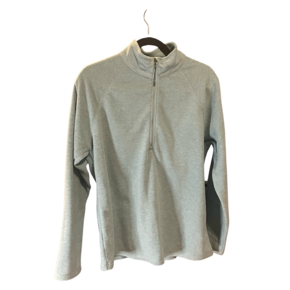 Eddie Bauer Fleece Pullover Womens Large Aqua 1/3 Zip
